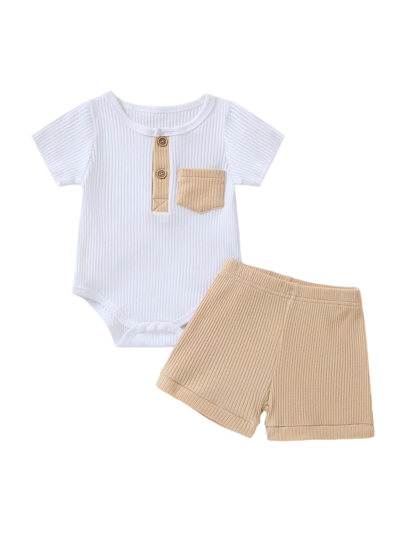 Baby Boy Outfits 2 Piece Short Sleeve Romper Top And Shorts Set Baby Boy Summer Clothes 0-18M