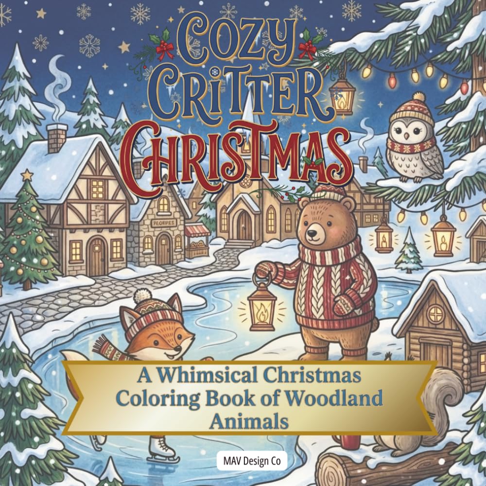 Cozy Critter Christmas: A Whimsical Christmas Coloring Book of Woodland Animals