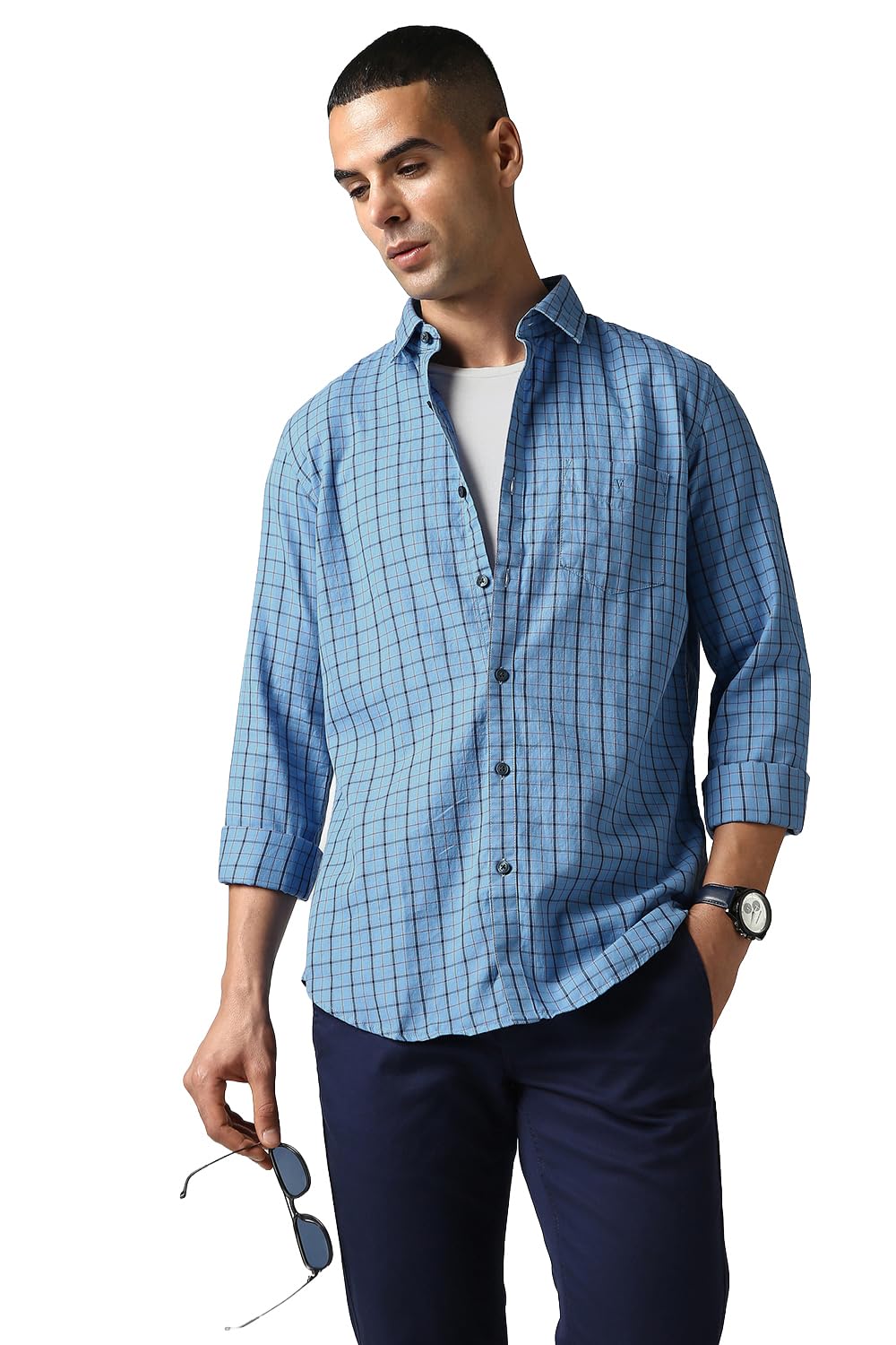 van heusen Casual Checkered Shirt for Men| Premium Cotton| Full Sleeves| Regular Fit |Breathable Fabric-picture-46