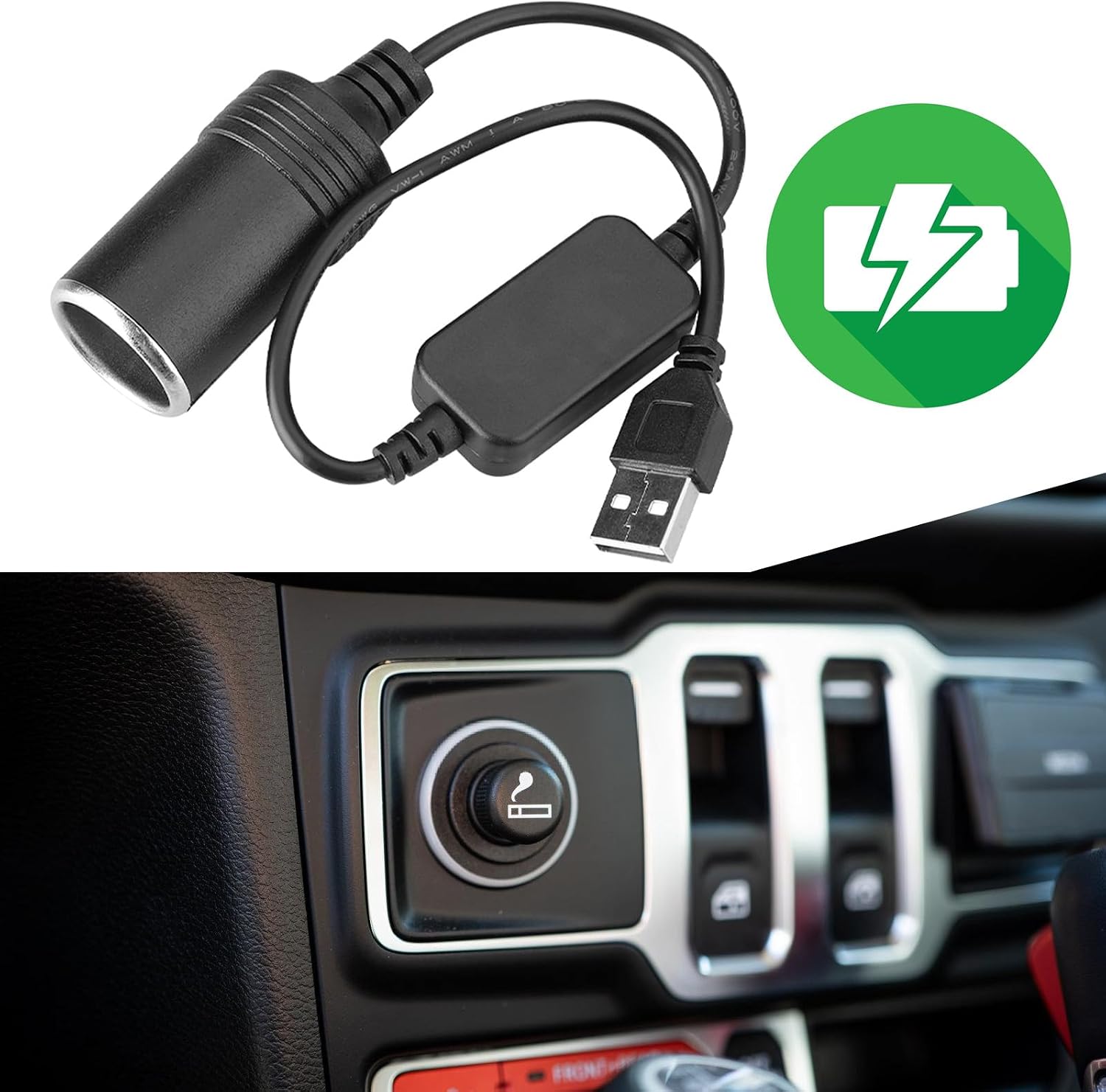 USB 5V to 12V Cigarettes Lighters Adapter USB 5V 2.4A to 12V 1A Step Up Car Cigarettes Lighters Socket Converters Cable image 2
