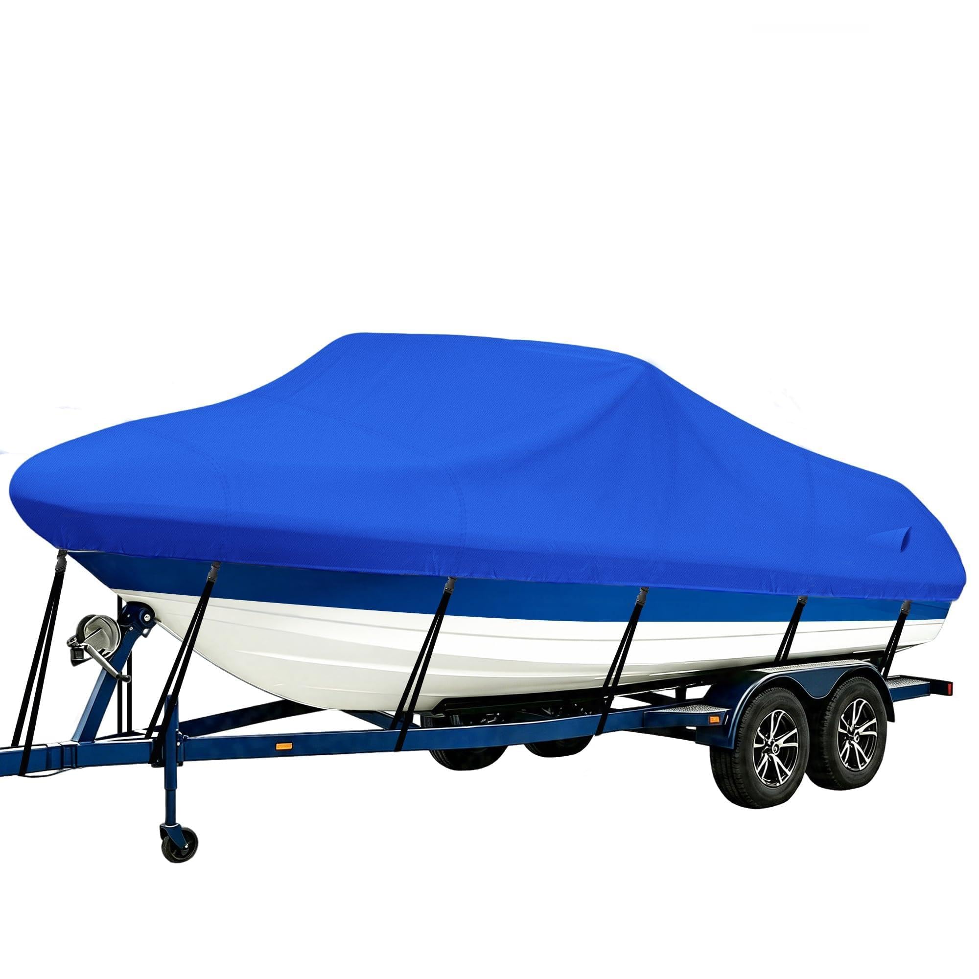 iCOVER Trailerable Boat Cover- 23'-24' 800D Water Proof Heavy Duty, Fits V-Hull, Fish&amp;Ski, Pro-Style, Fishing, Utiltiy, Runabout, Bass Boats, up to 23ft-24ft Long and 102" Wide