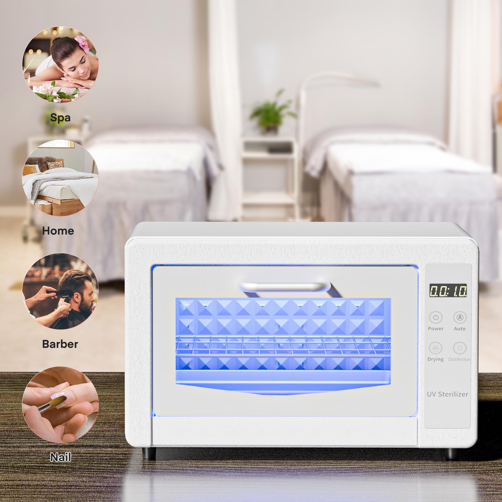 Sterilizzatore grande a doppio strato da 10 l per strumenti per unghie, sterilizzatore per estetista, scatola multifunzionale per la pulizia delle unghie, grande capacità, per uso domestico, barbieri