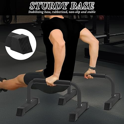 Miniatura 2 de Barras de inmersión, 700 libras, 9 pulgadas de altura, con mango de EVA para el hogar, gimnasio, gimnasia, equipo de calistenia, apartamento, patio,