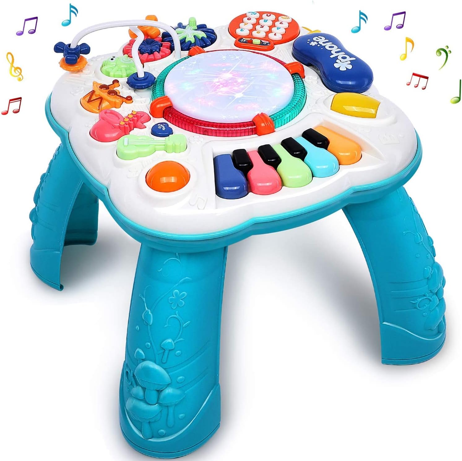 STOTOY Baby Toy Music Learning Table 6-Month Early Education Music Activity Center Game Table,Toys for 1+ Year Old Girls and Boys, Baby Toys, Light and Sound Gifts for Boys and Girls