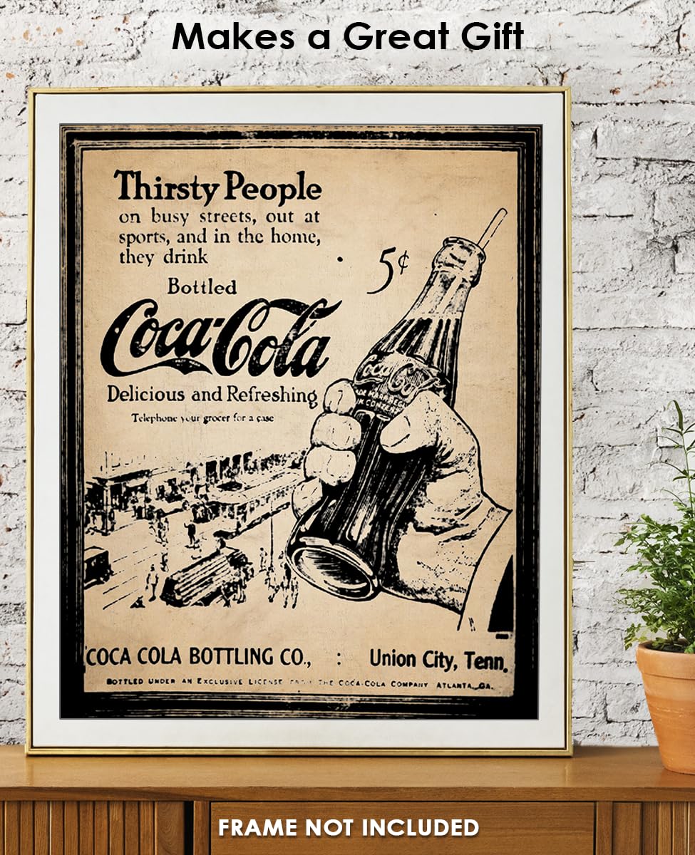 Amazon.com: Buzz Unplugged Classic Vintage Wall Art Print: Coca