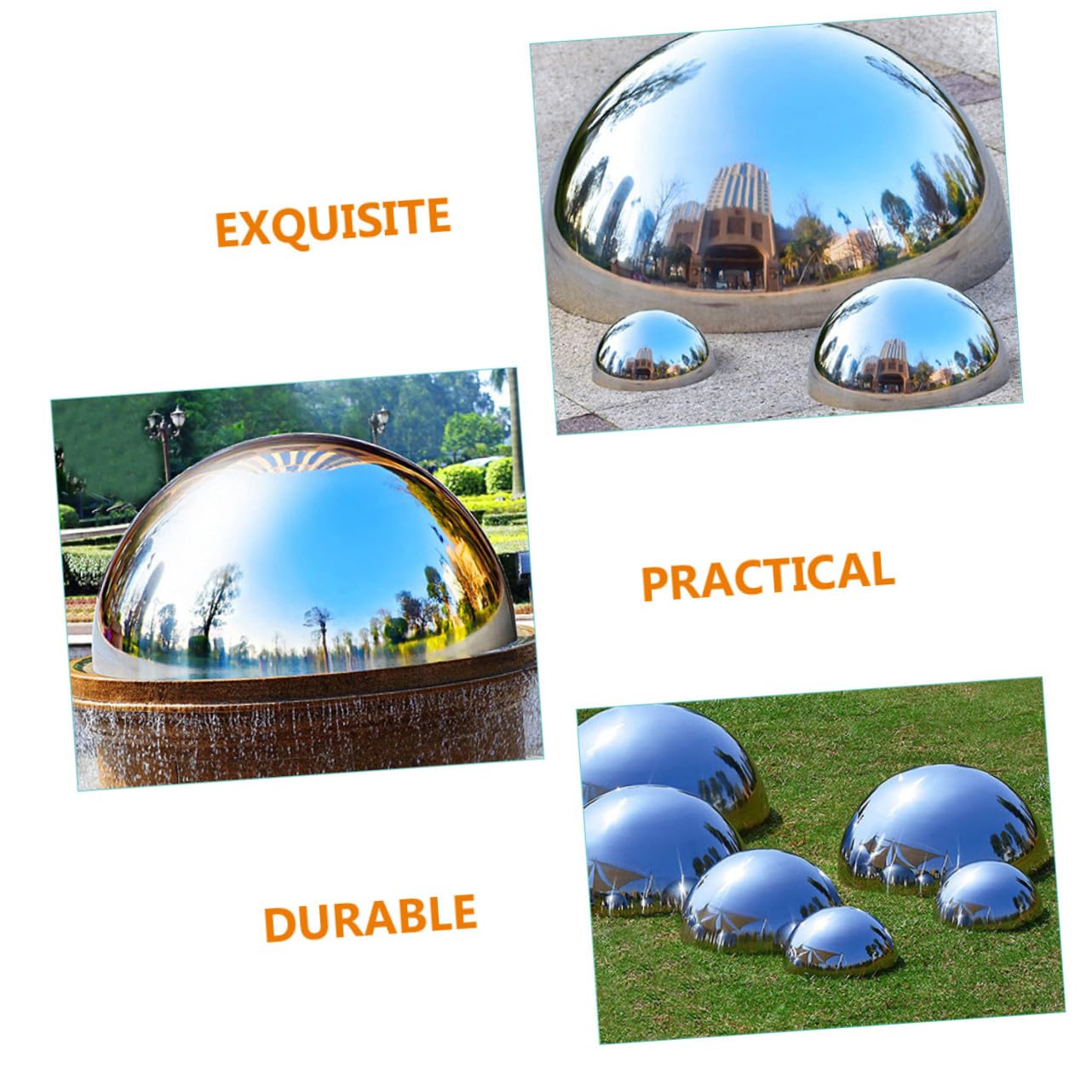 TOYANDONA 4 pezzi Sfere Decorative da Giardino in Acciaio Lucidato Specchiato per Esterni Riflettenti e Ornamentali per Cortile Patio e Giardino