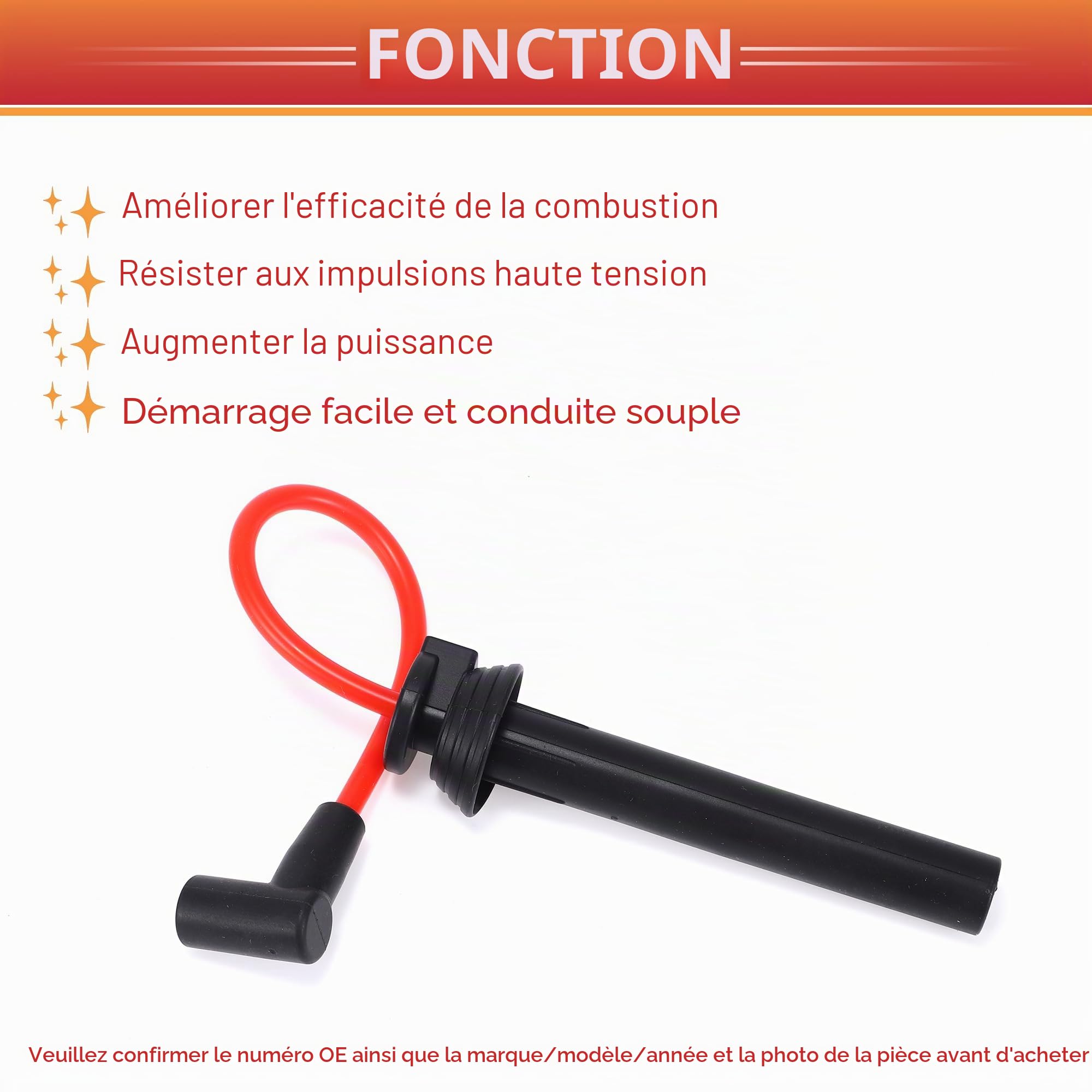 QUARKZMAN Câbles D'Allumage Pour Mini Cooper 1.6L L4 2002-2007 Lot De 4 | Couleur Rouge, Matériau Silicone Nickel, Résout Ratés Moteur, Pour Mini Cooper 1.6L L4 Supercharged 02-08