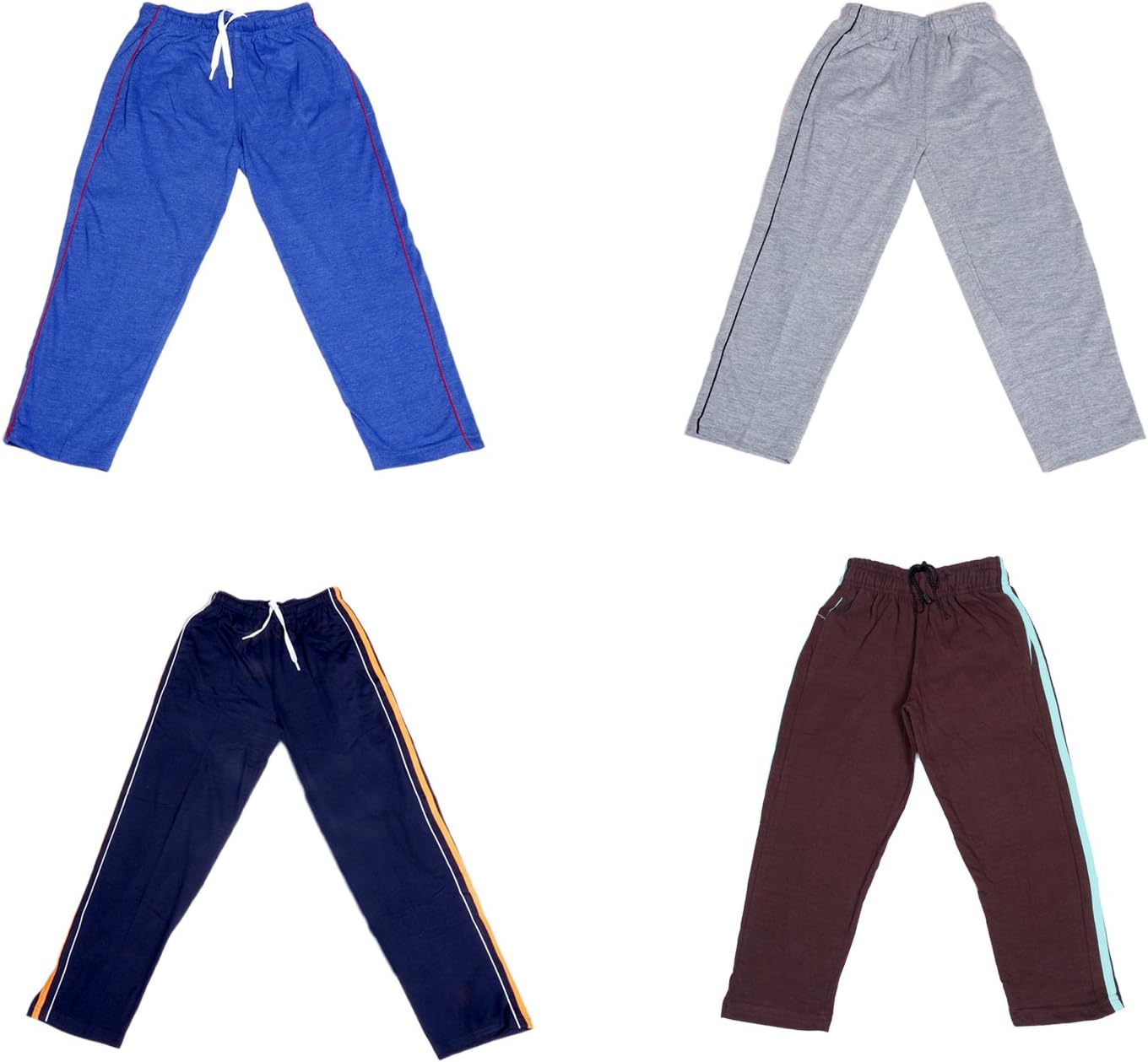 IndistarBoys Premium Cotton Full Length Lower/Track Pants/Pyjamas with 2 Open Pockets(Pack of 4)_Multicolor_10-11 Years_36000010930-IW-P4-32
