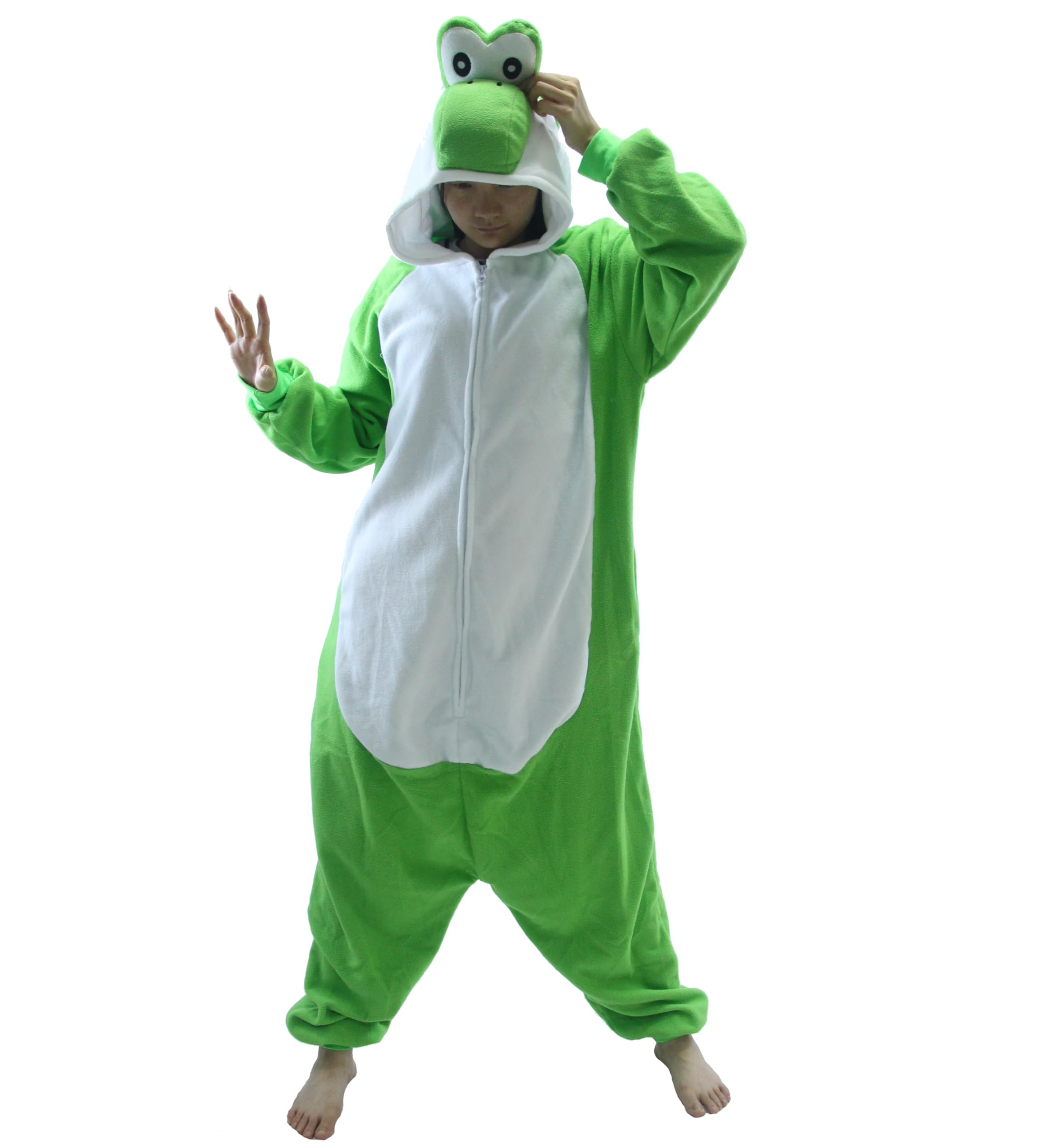 Pijama de Franela Yoshi Unisex para Adulto Mono de Animal para Mujer y Hombre Pijama Original de Noche,Disfraz Cosplay, Ropa de casa, Easter Pijamas