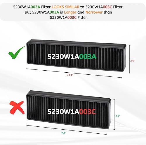 Miniatura 2 de Nispira 5230W1A003A Filtro de carbón de repuesto para LG Kenmore campana extractora horno microondas AP4439398 1164492 AH3527523 EA3527523 PS3527523