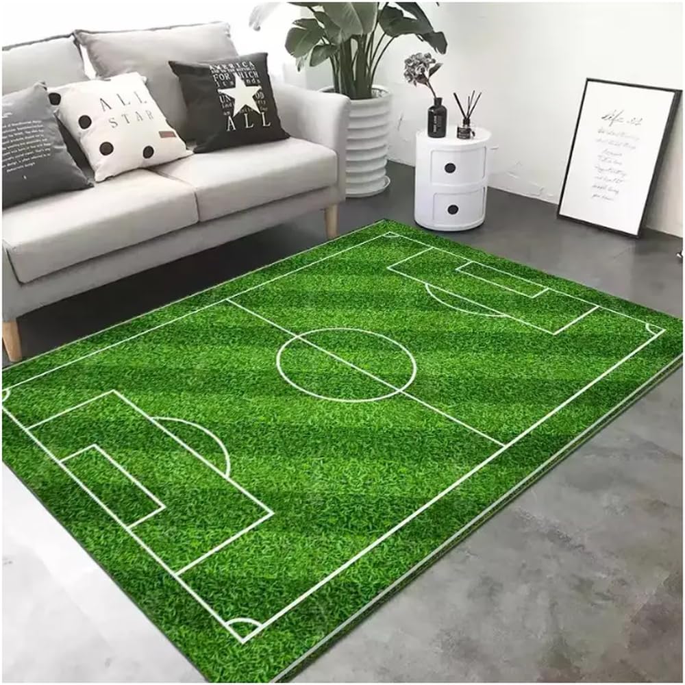 Tapis de salon football 60x90cm tapis de sol lavable et antidérapant