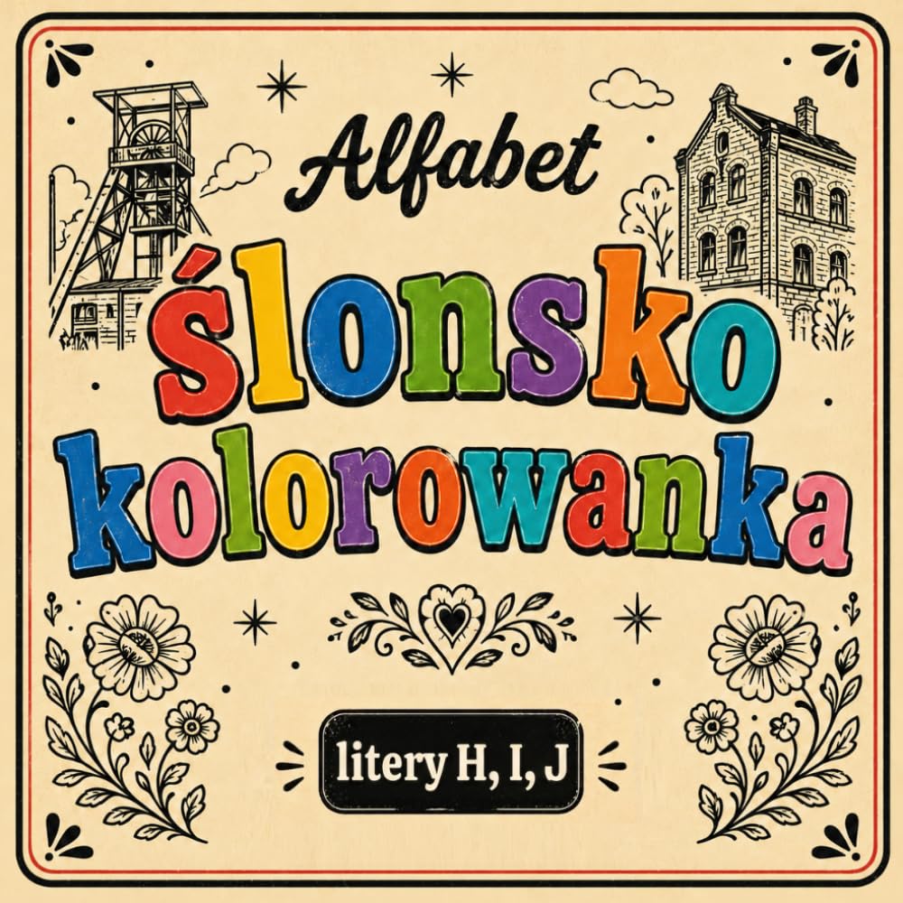 Ślonsko kolorowanka [nr 8/19]. Alfabet: [ litery H, I, J ] . Nauka języka śląskiego poprzez obrazki, odstresowująca.: Śląska kolorowanka bold & easy