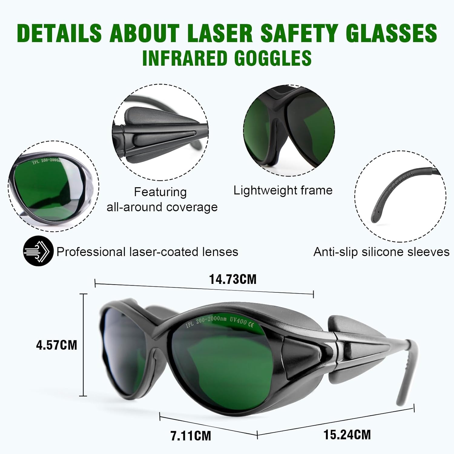 Laser Safety Glasses IPL 200-2000nm, IPL Laser Hair Removal Glasse, Red Light Therapy and Laser Cosmetology Operator Eye Protection. - Image 5