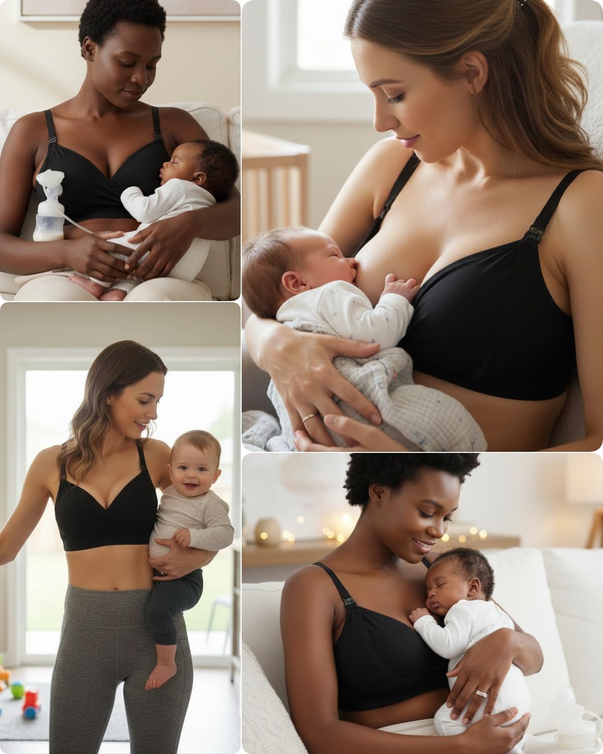 Hands Free Pumping Bra, Adjustable Nursing Bra for Breastfeeding, V Neck Comfortable Bra Fits All Breast Pumps - Image 6