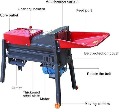 Miniatura 2 de Máquina trilladora de maíz eléctrica,Desgranadora de maíz de servicio pesado,Máquina automática de pelado de maíz,Máquina trilladora de desgranadora