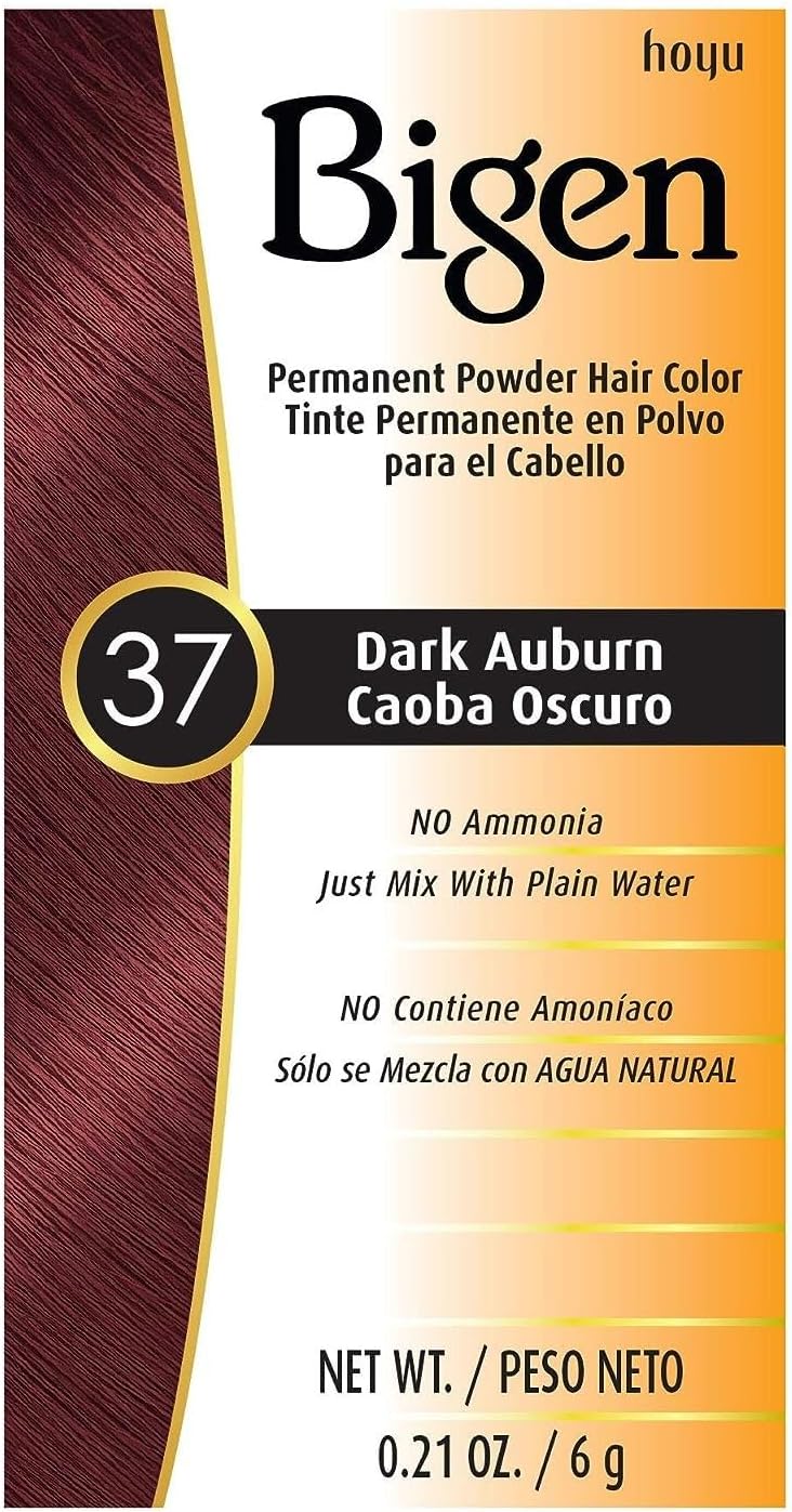 Bigen Powder Hair Color #37 Dark Auburn 0.21oz (3 Pack)