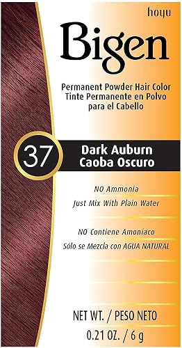 Bigen Powder Hair Color #37 Dark Auburn 0.21 Ounce (6ml) (3 Pack)