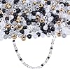 1000PCS Neutral Pony Beads, Black and White Pony Beads Bulk for Bracelets Making Plastic Hair Bead for Braids Craft Bead Gold Silver Grey Transparent DIY Party Decorations