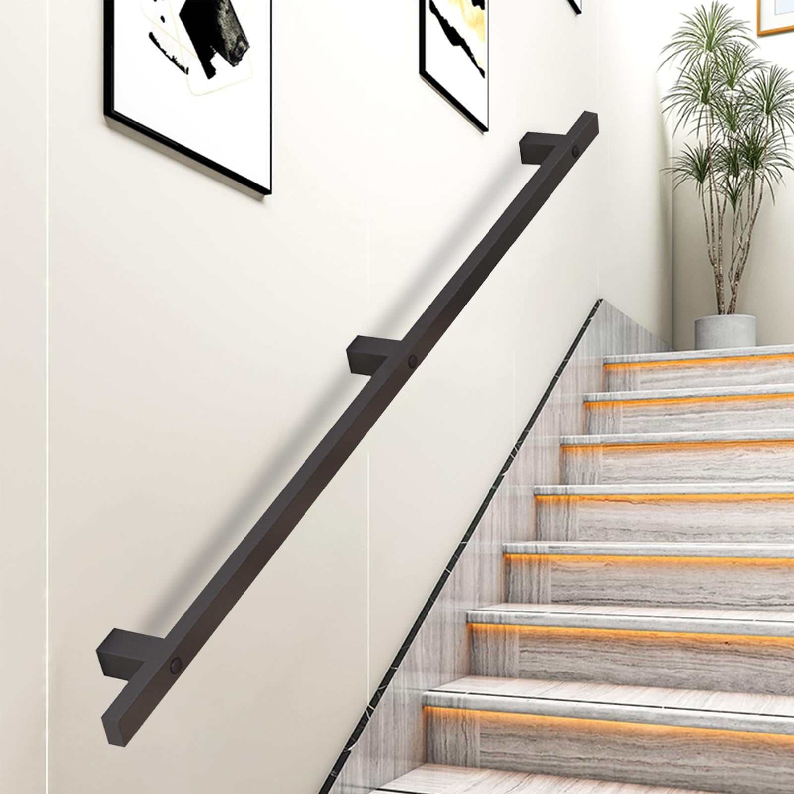 Rampe d'escalier pour intérieur et extérieur, style industriel