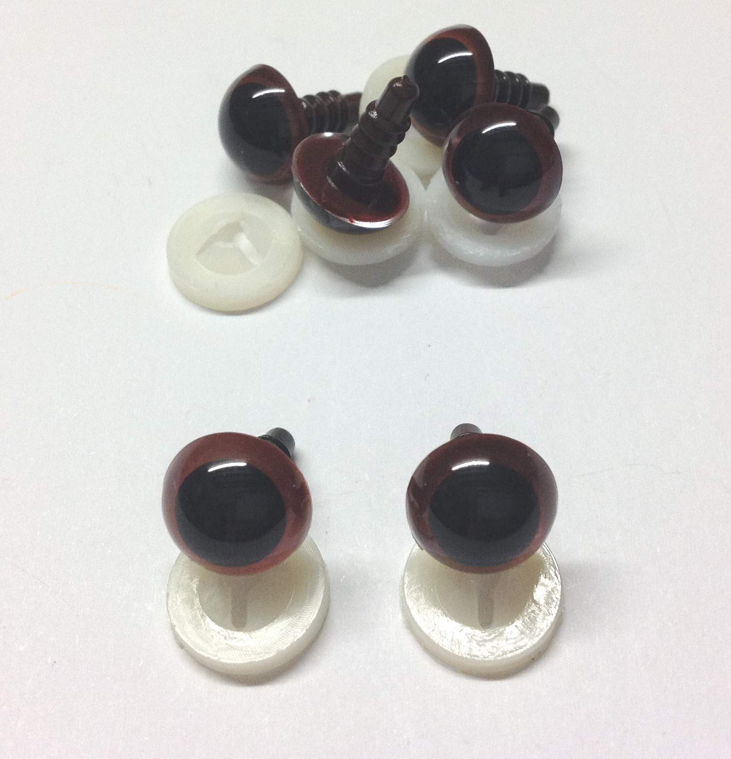Celloexpress 15mm Brown Crystal Eyes With Metal Backs - Safety