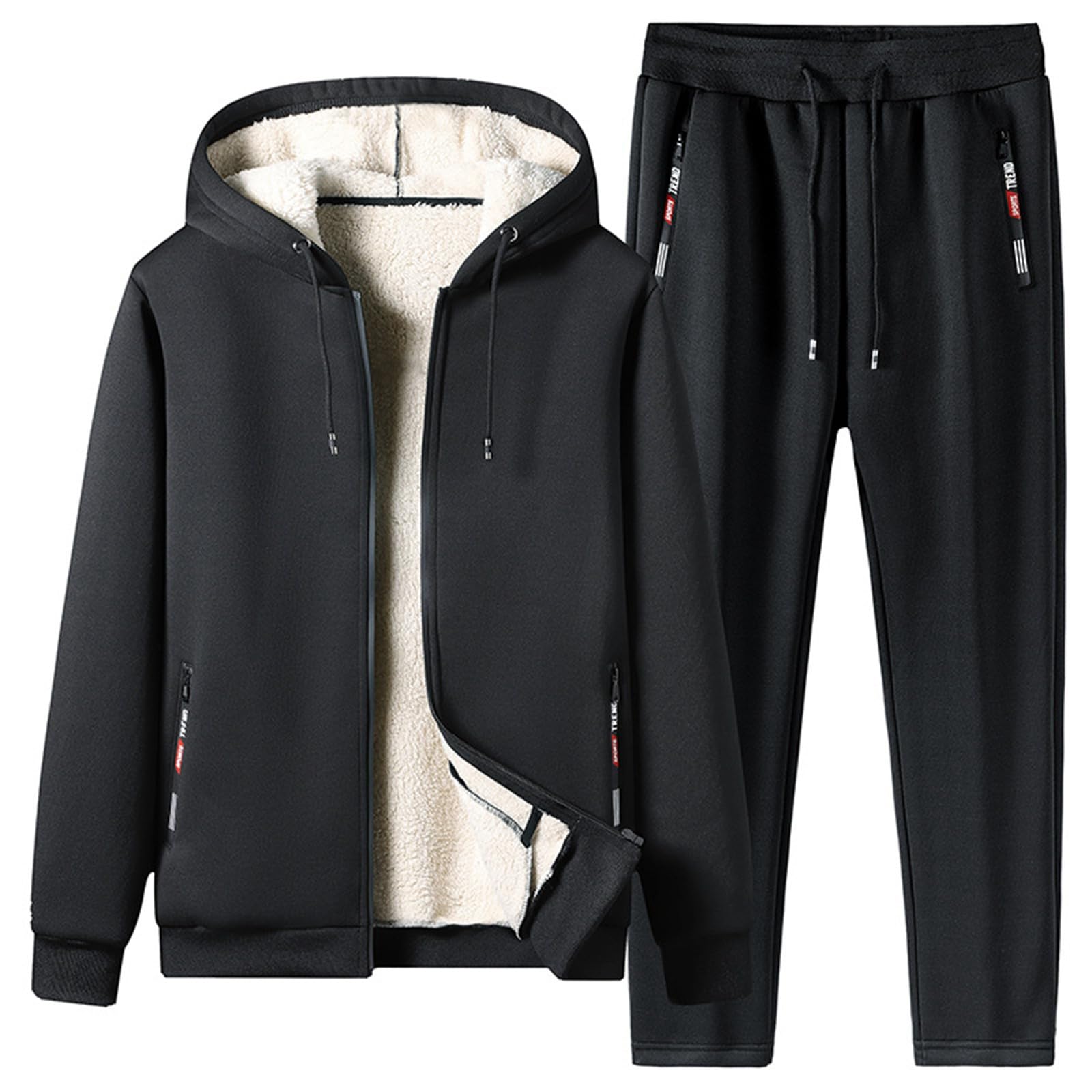 Generisch 2026 Hommes Hiver Polaire Plus Épais Décontracté Sport Tendance Polaire d'agneau Oversize