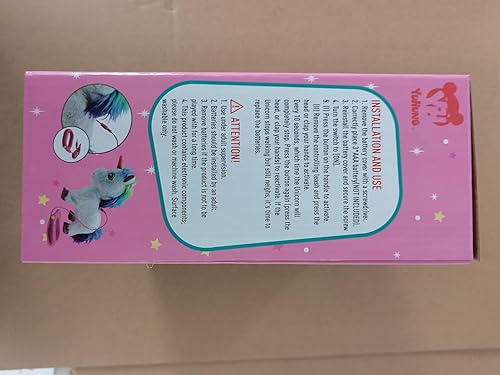 Miniatura 8 de Juguete interactivo de unicornio para mascotas con control remoto de correa, caminar, sentarse y "comer"; cuerno iluminado, modo táctil y sonido,