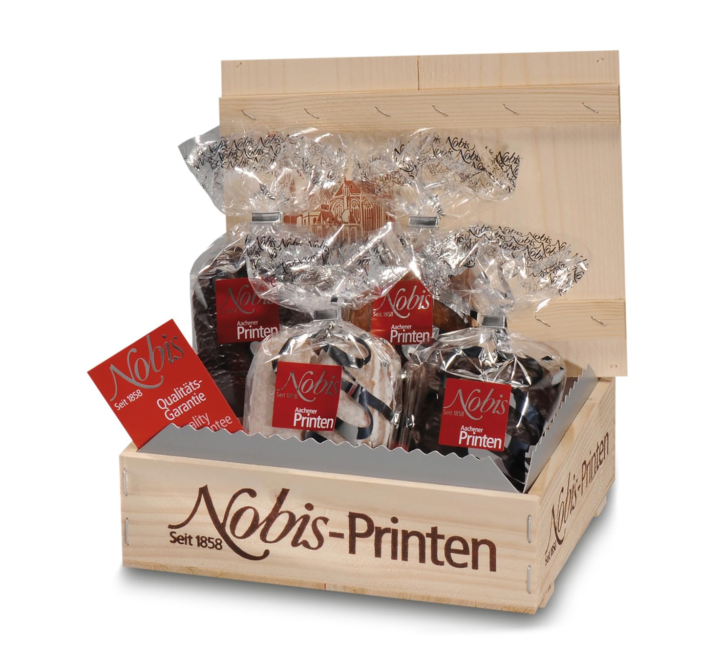 Nobis Printen ExportKiste "Tradition" 800g, Aachener Printen in edler Holzkiste, köstliche