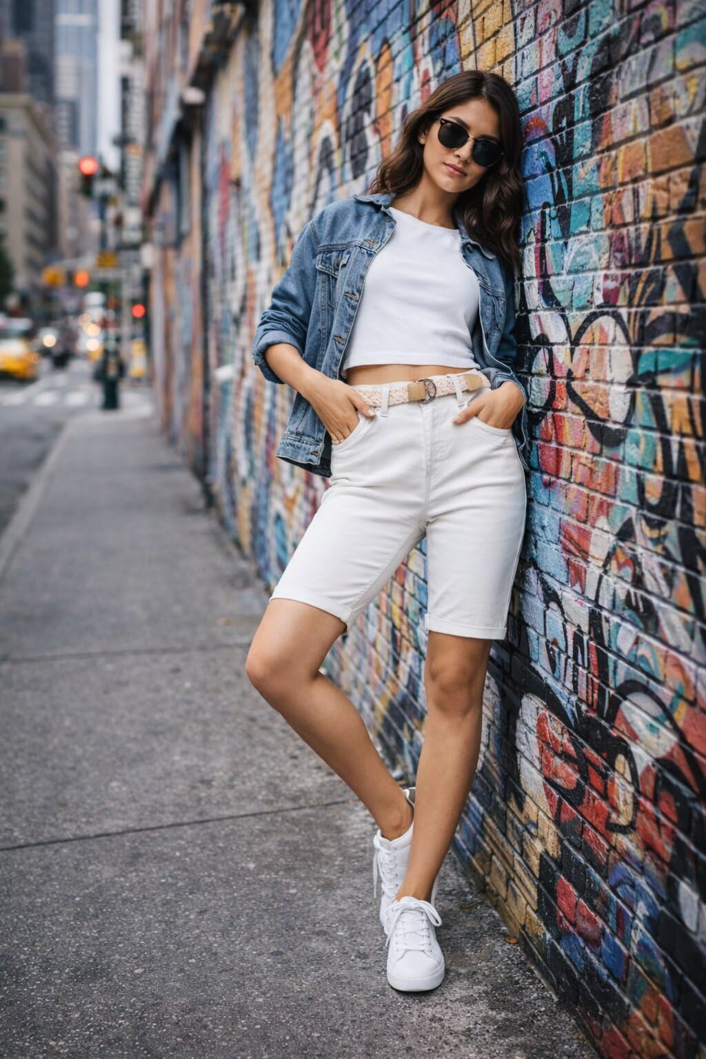 Sublevel Bermuda pour femme avec ceinture, short chino court avec revers en coton, short d'été décontracté, coupe droite