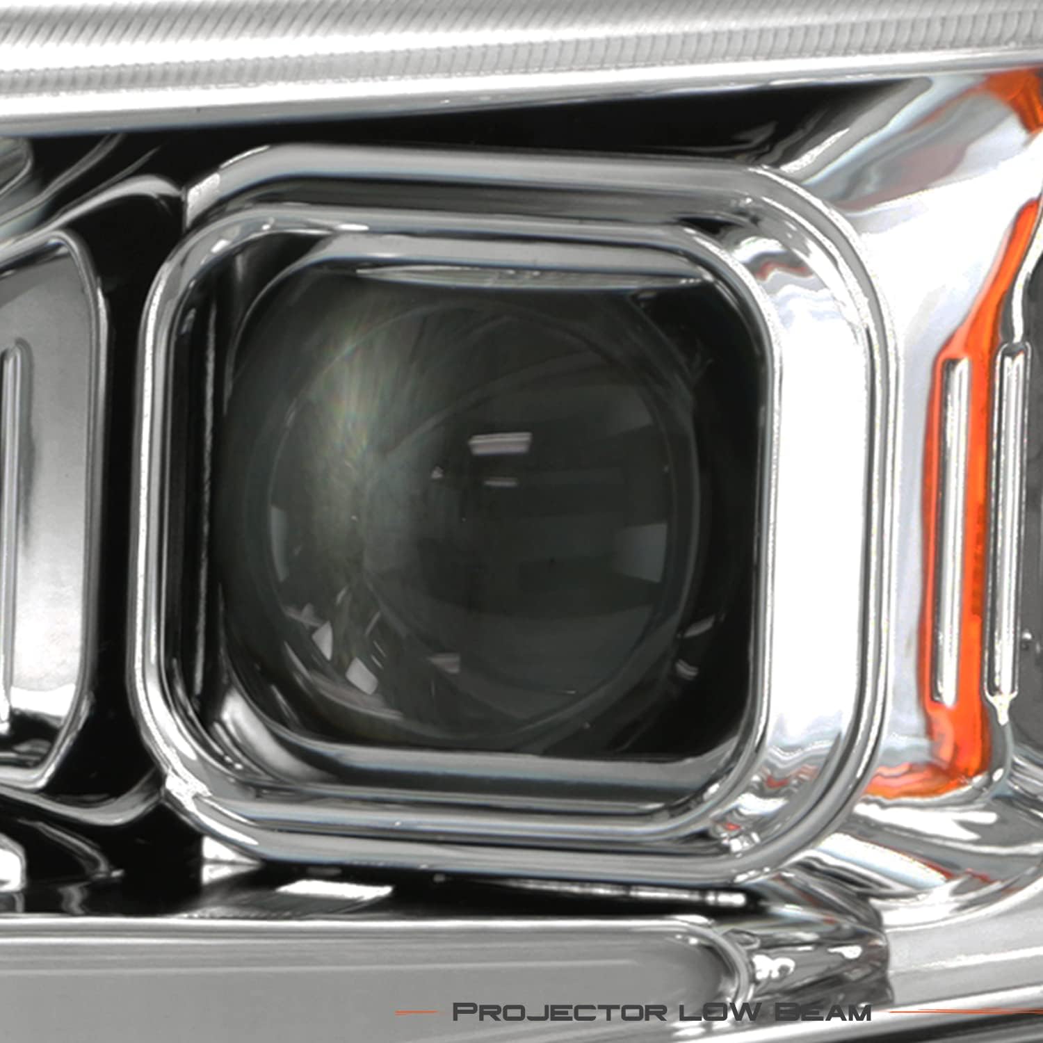 AKKON - Fits 2019-2022 Chevy Silverado 1500 [Halogen Type] Projector Chrome Headlights w/LED Sequential Signal Running Lamp Pair