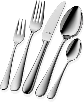 WMF Cutlery Set 66-Pieces for 12 Persons Merit Cromargan Protect Stainless Steel Brushed Extremely Scratch Resistant with Inserted Blade