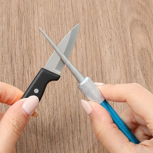 Miniatura 6 de Afilador de cuchillos retráctil de diamante, 2 piezas, afilador de cuchillos dentados, barra de afilar de acero, cuchillos multifuncionales,