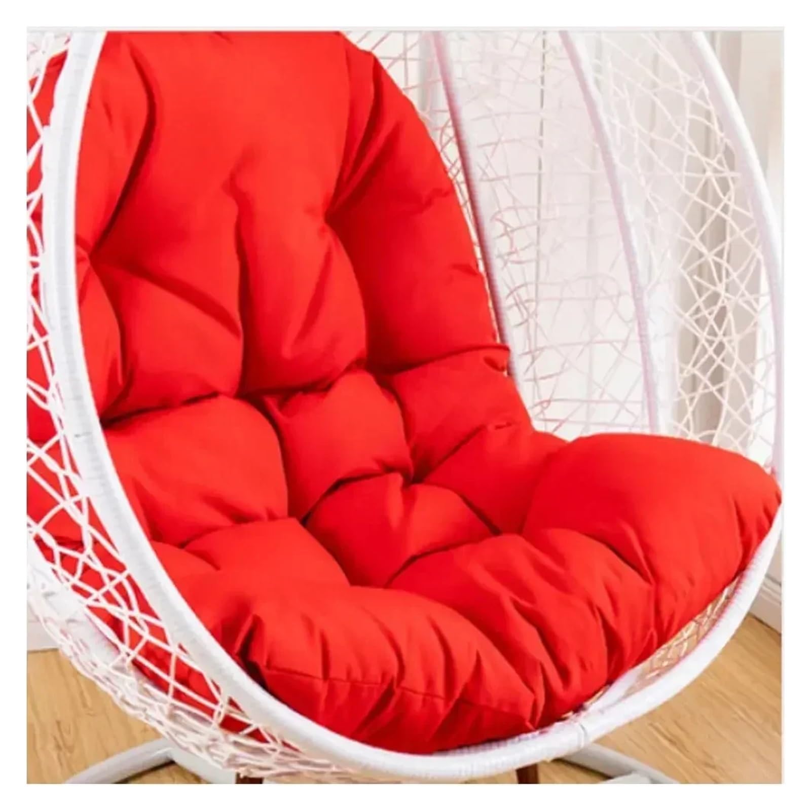 RRYPBOVG Hanging Chair Cushion Outdoor Thickened Egg Chair Cushion Seat Pad Backrest Pillow Rocking Mat Swing(Red)