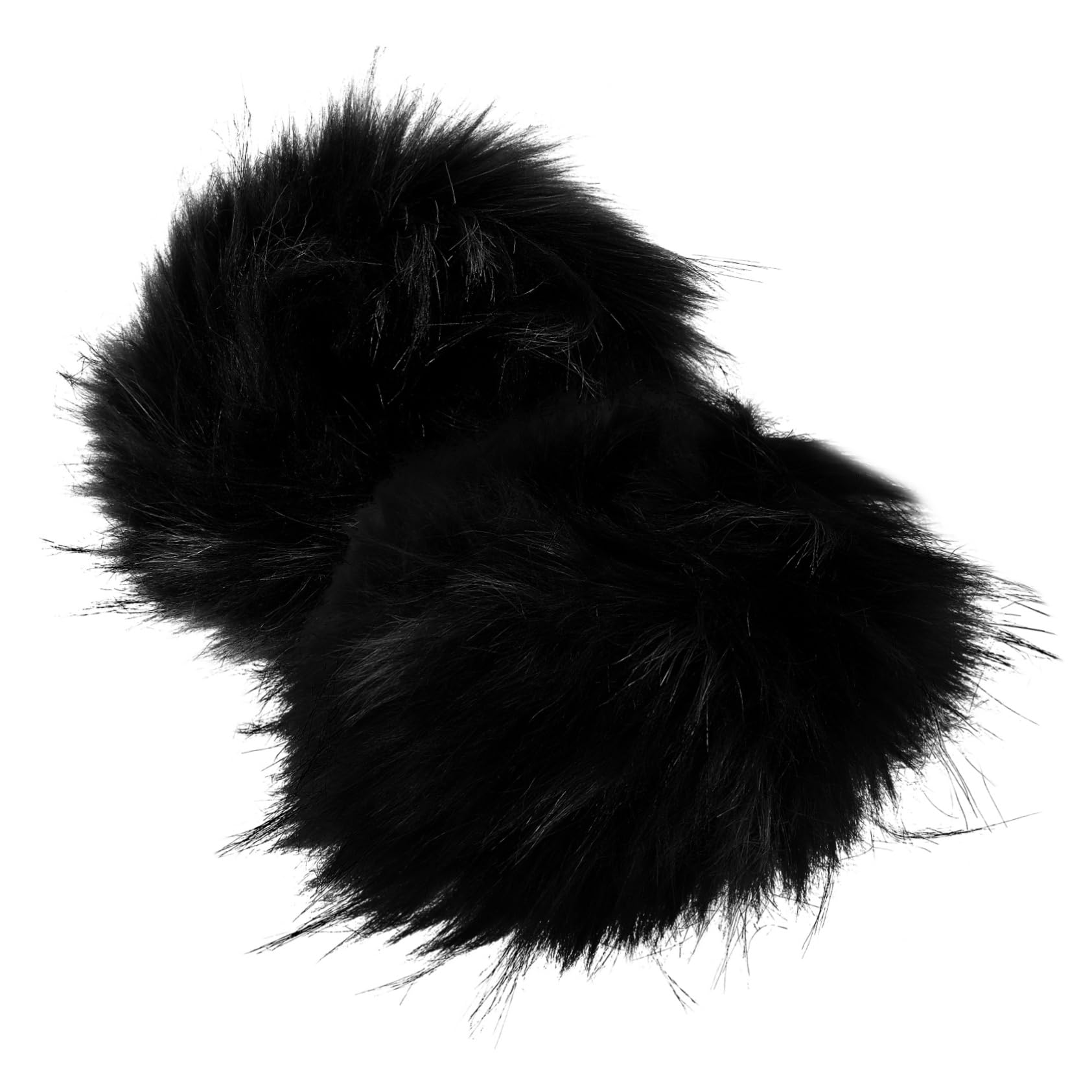 Ipetboom 1 Pair Fur Cuff Covers Women Sleeve Fleece Arm Warmers Winter Hand Warmers Knitted Accessories Wristbands Accessories for Furry Arm Imitation Raccoon Fur Black