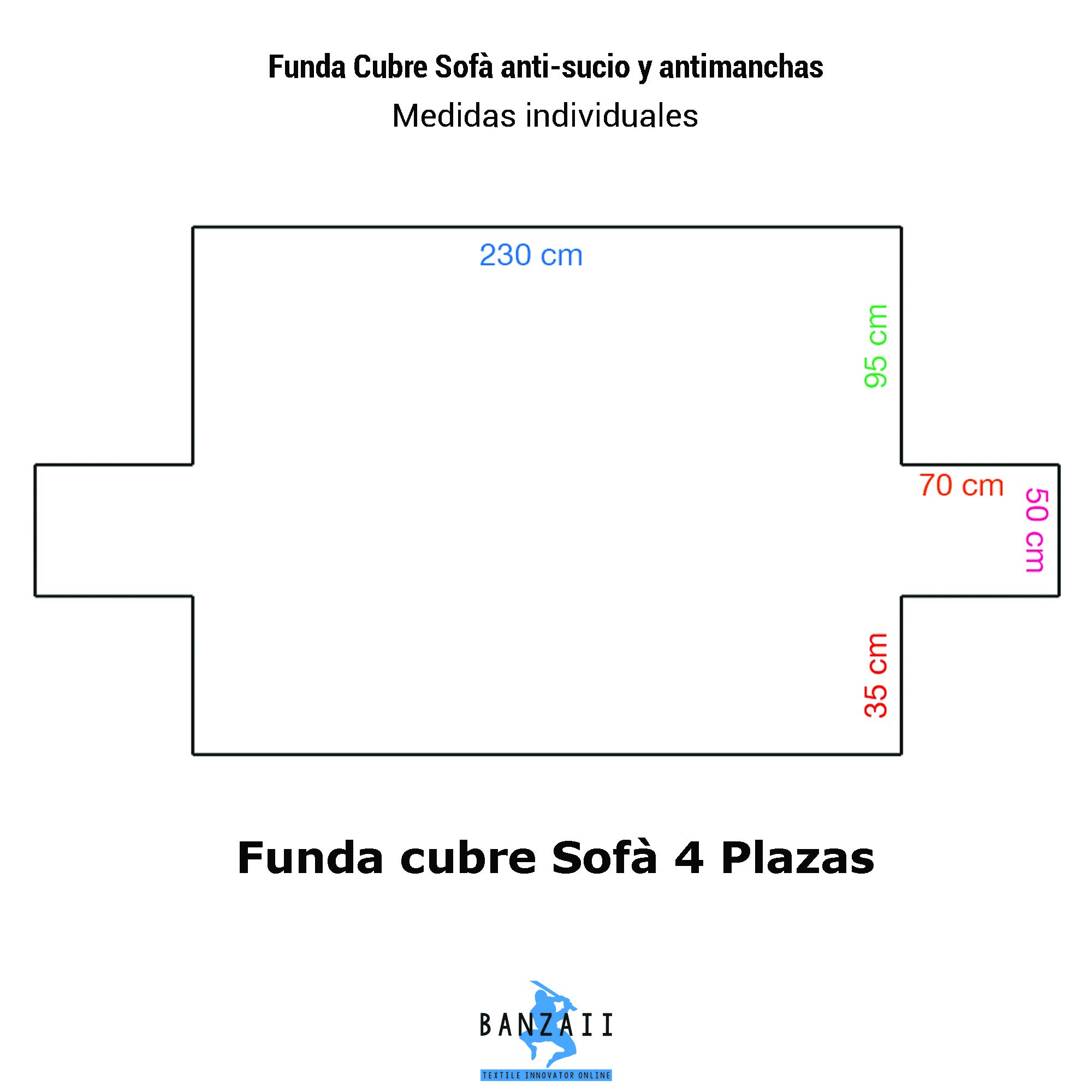 Banzaii Cubre Sofá Funda Sofá Acolchada Reversible – Protector para Sofá 4 Plazas, Crema y Arena