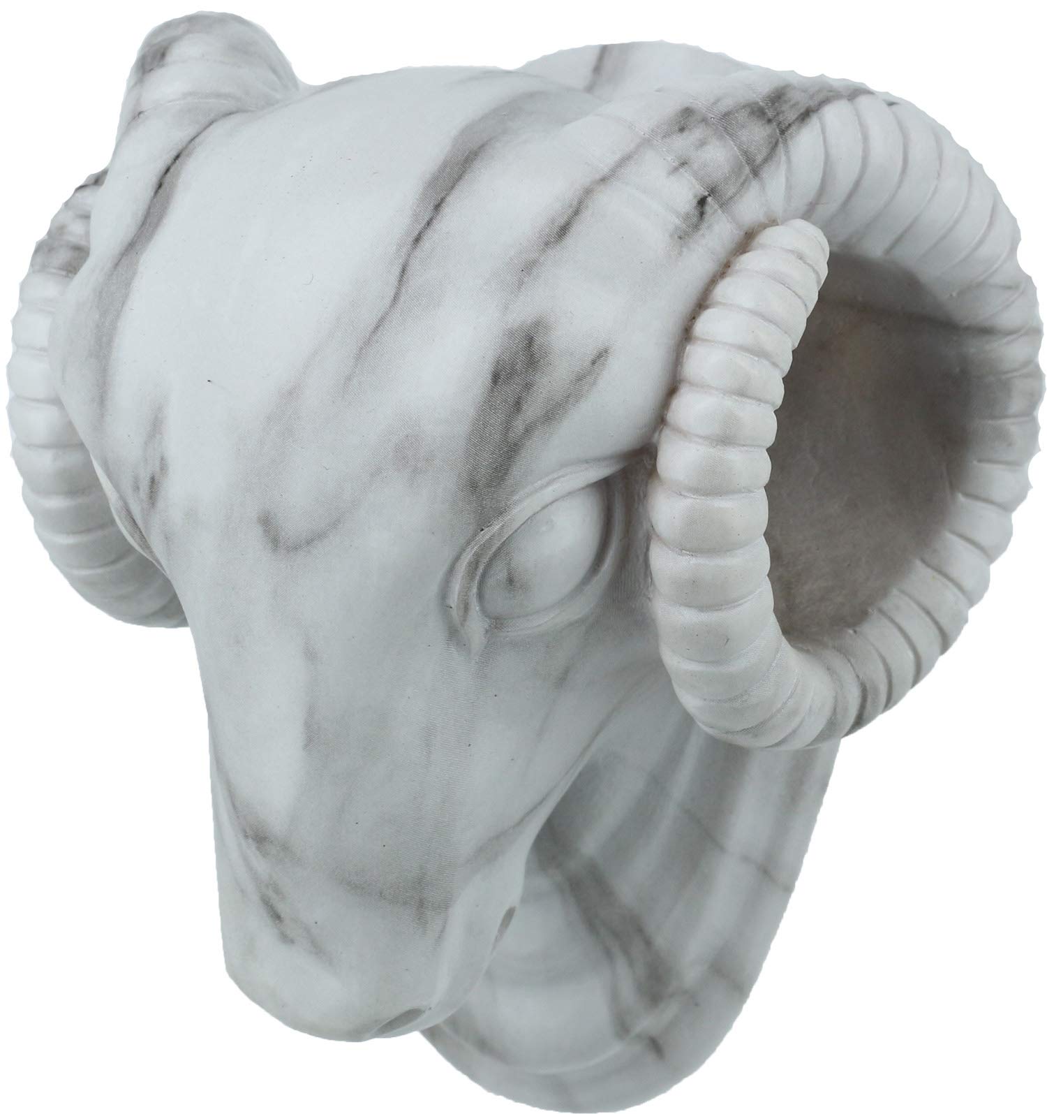Urbanest Ram Head Drapery Sconce, 1 3/8-inch Diameter, White Marble