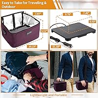 Vista 3 de Aotto Lonchera Eléctrica Portátil para Horno - Calentador de Alimentos 12V/24V 2-en-1, Lonchera Térmica para Adultos, Cocinar, Recalentar y Mantener