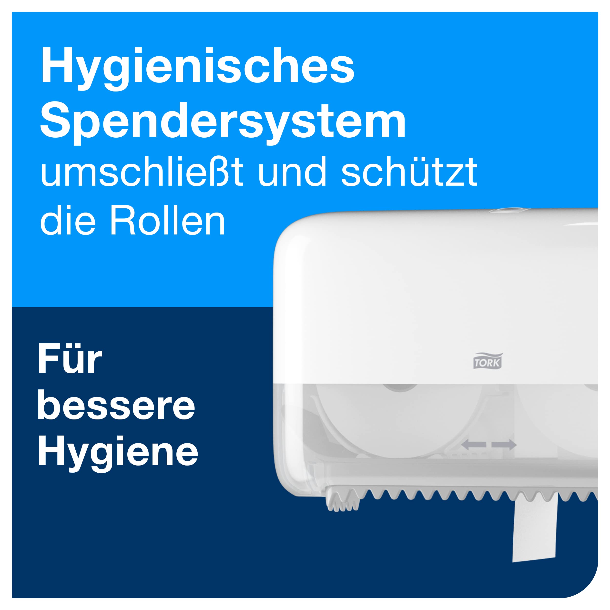 Tork 472139 extra weiches hülsenloses Midi Toilettenpapier in Premium Qualität für Tork T7 Doppelrollenspender / WC-Papier 3 lagig / hülsenlos / extra weich und reißfest, 18 x 550 Blatt