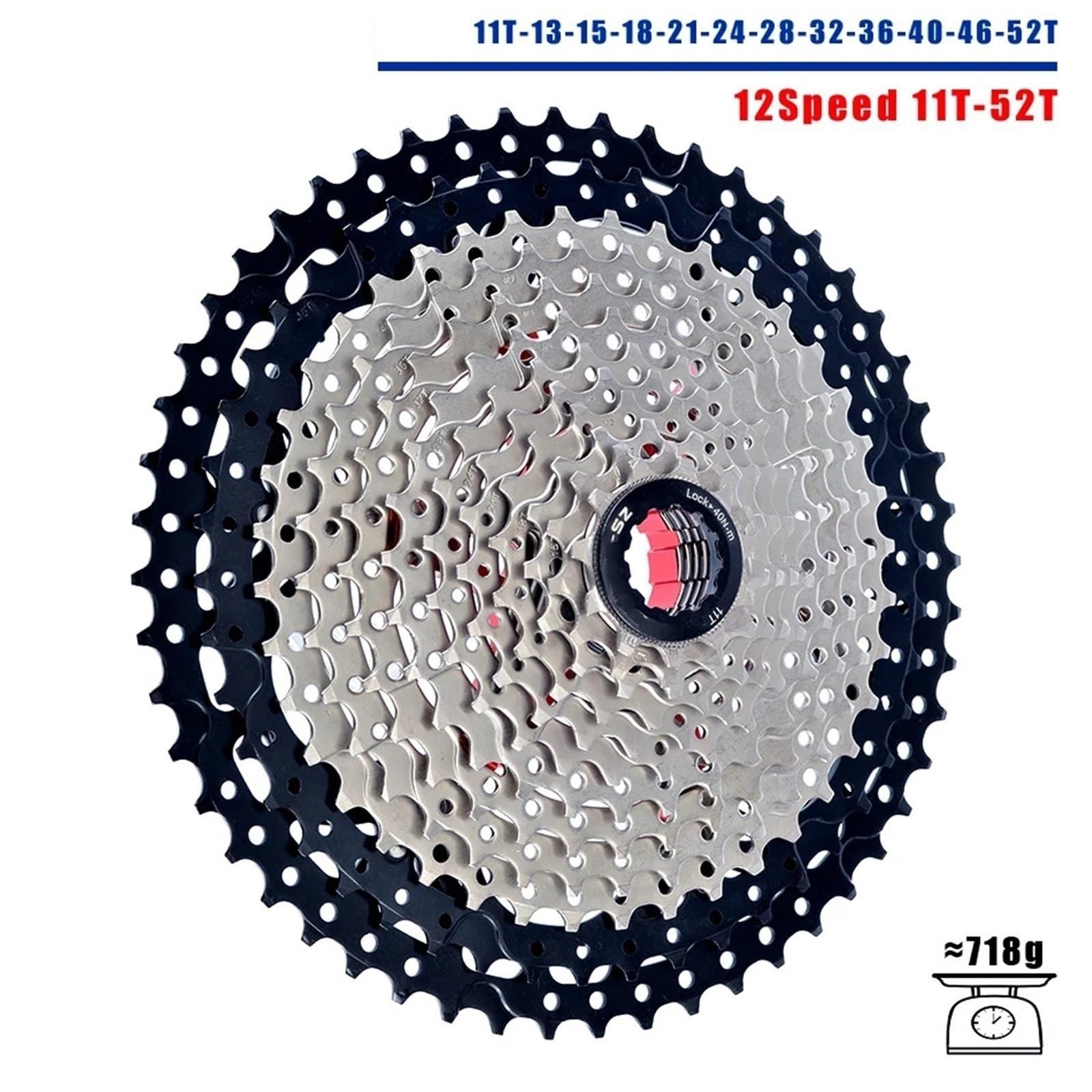 Compatible con Casete de Bicicleta Sunshine, piñón de Velocidad MTB, Estructura HG, Rueda Libre, Compatible con Shimano, Compatible con SRAM
