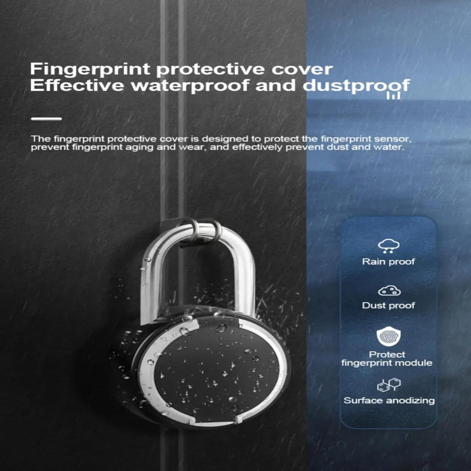 Candado inteligente con huella dactilar, cerradura electrónica, compatible con desbloqueo de la aplicación Bluetooth Smart Life, protección de seguridad impermeable.