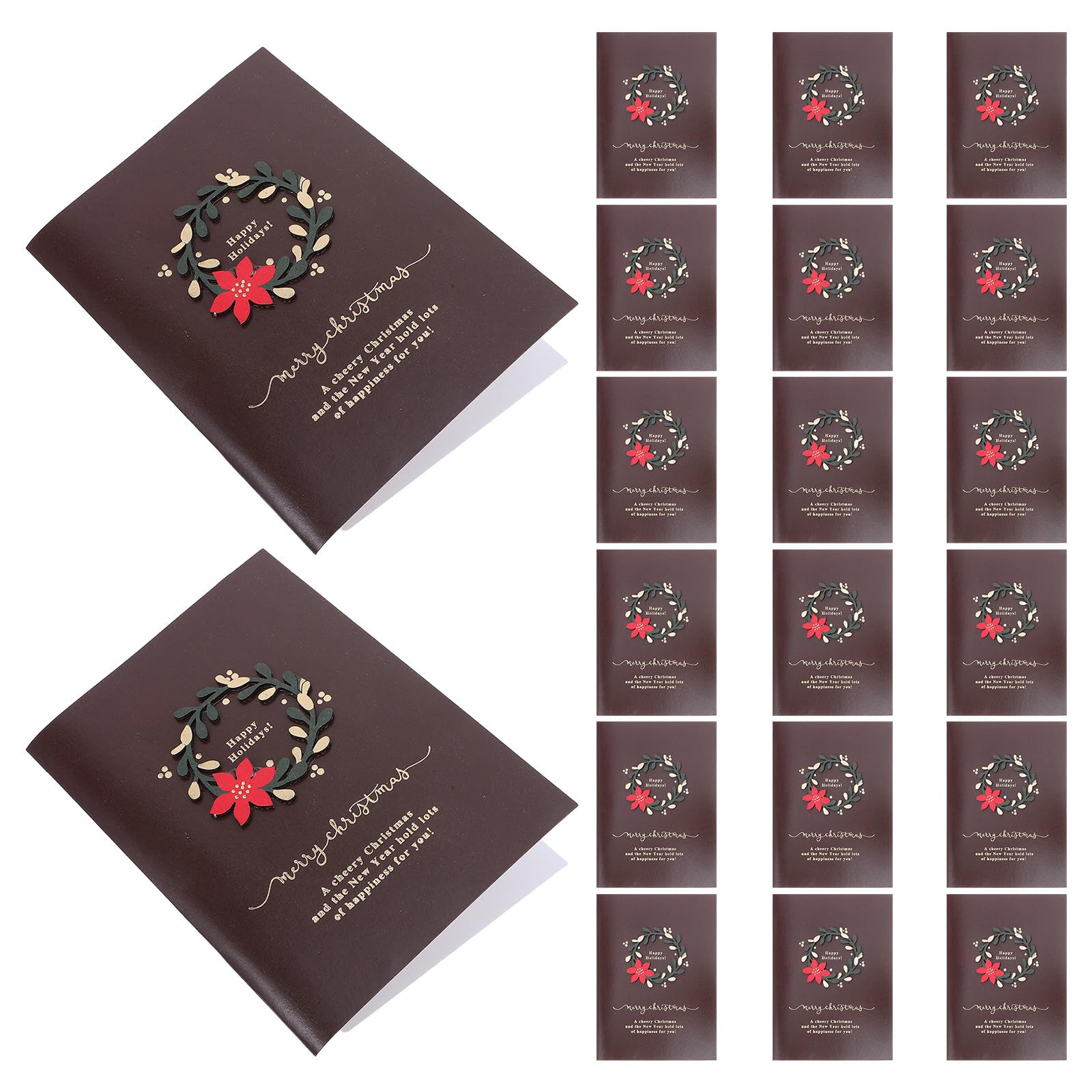 Gatuida 20 Sets Weihnachtsparty-Einladungen mit Umschlägen: Vintage-Grußkarten im Blanko-Stil – bedruckter Weihnachtskarton für Partywünsche