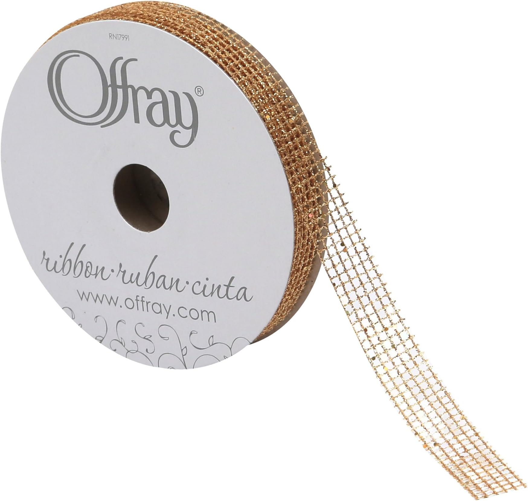 Berwick Offray Show Time Corsage Ribbon, 5/8" x 25 yd, Gold