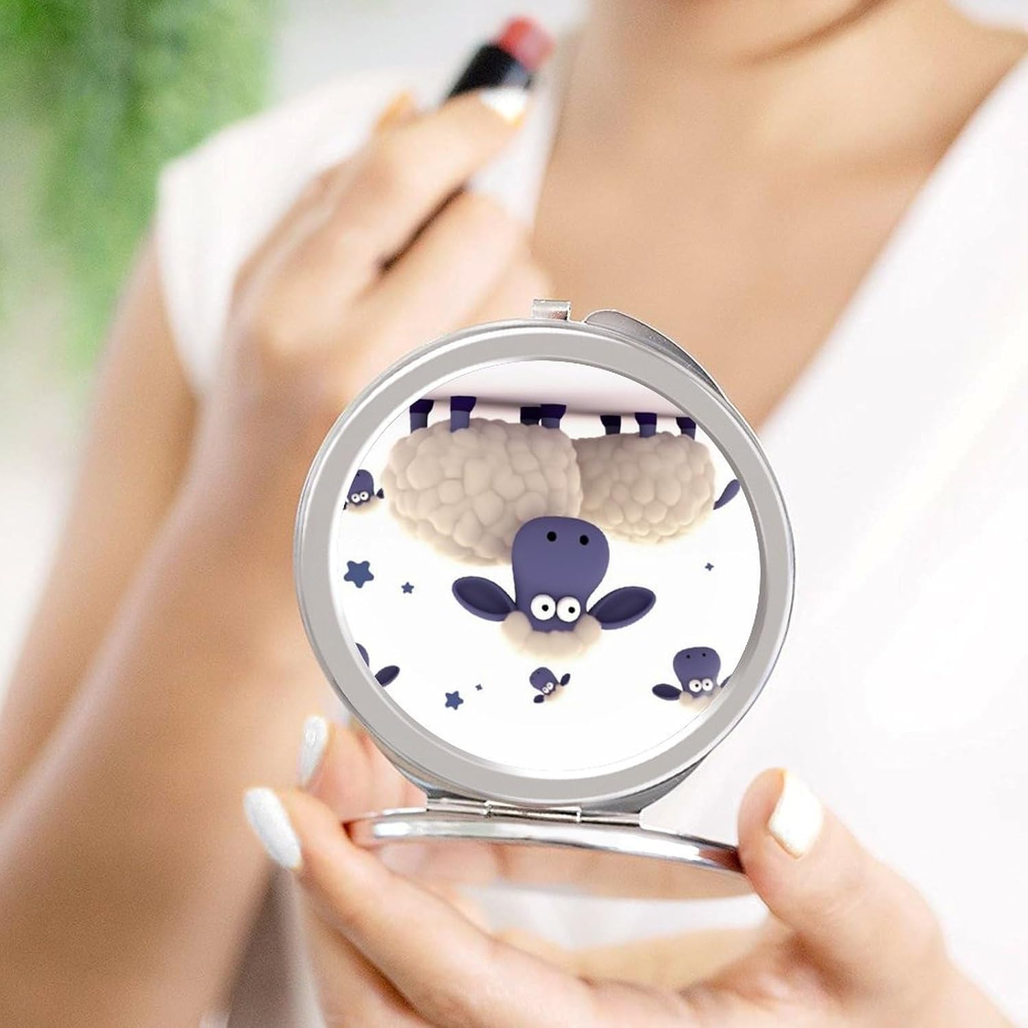 Sheep Travel Makeup Mirror Compact for Purse Pocket image 4