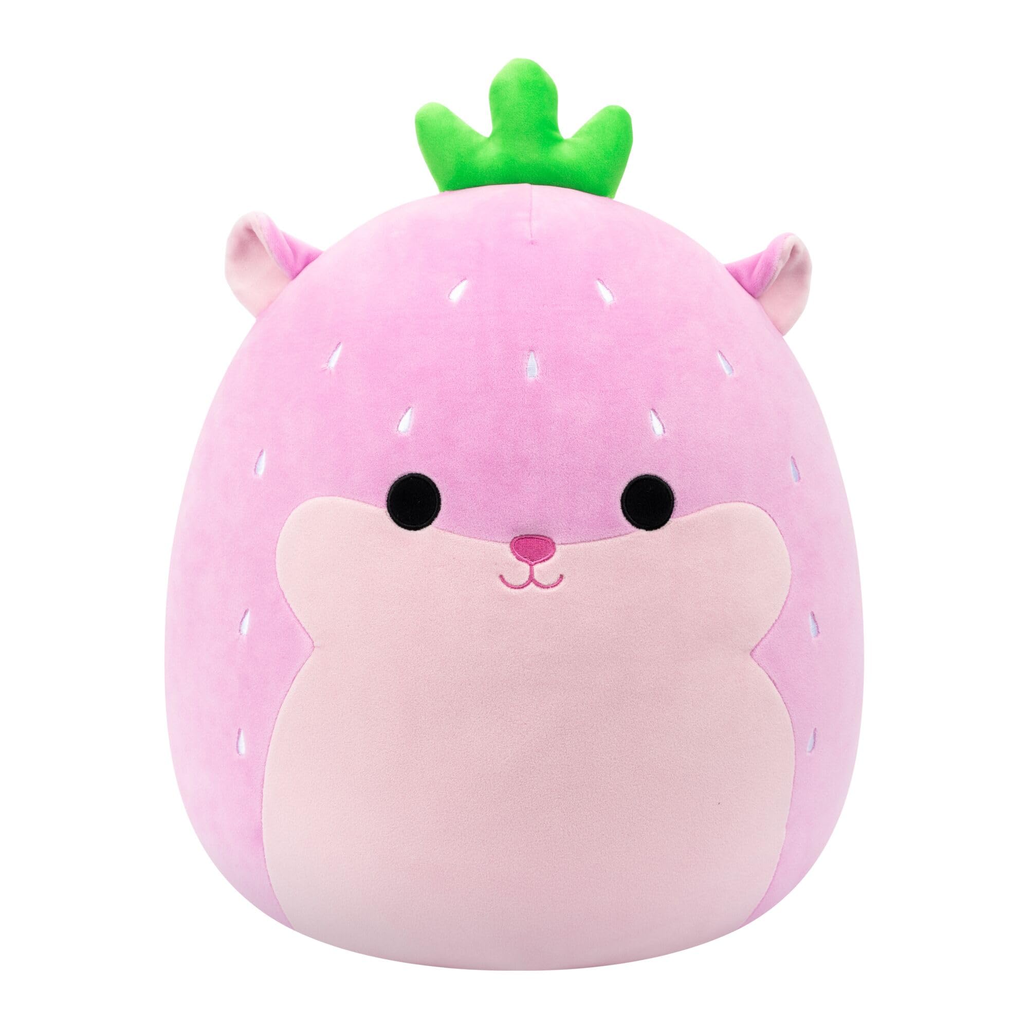 Squishmallows Original 16-Inch Davi the Strawberry Hamster - Official Jazwares Plush