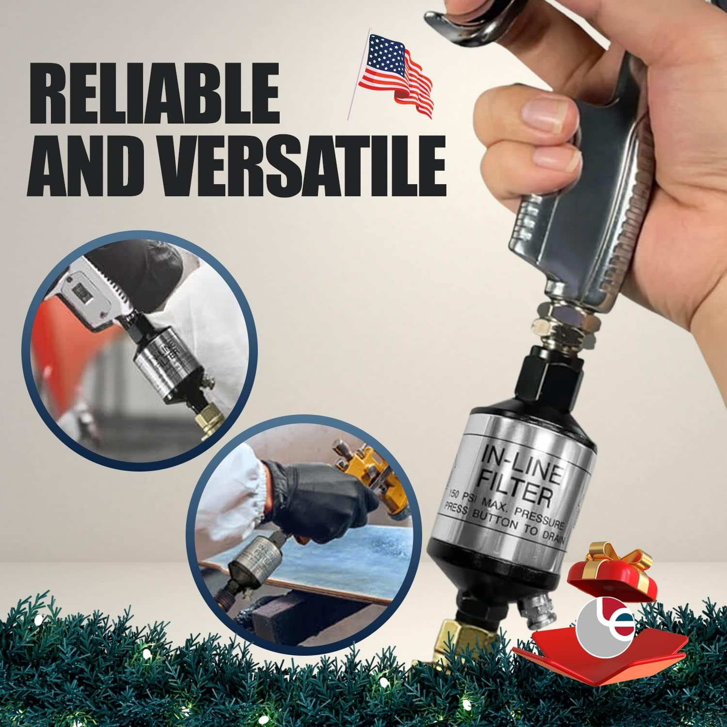 LE LEMATEC AI303-C1 Inline Filter and AS209 Piggyback Filter Regulator Bundle