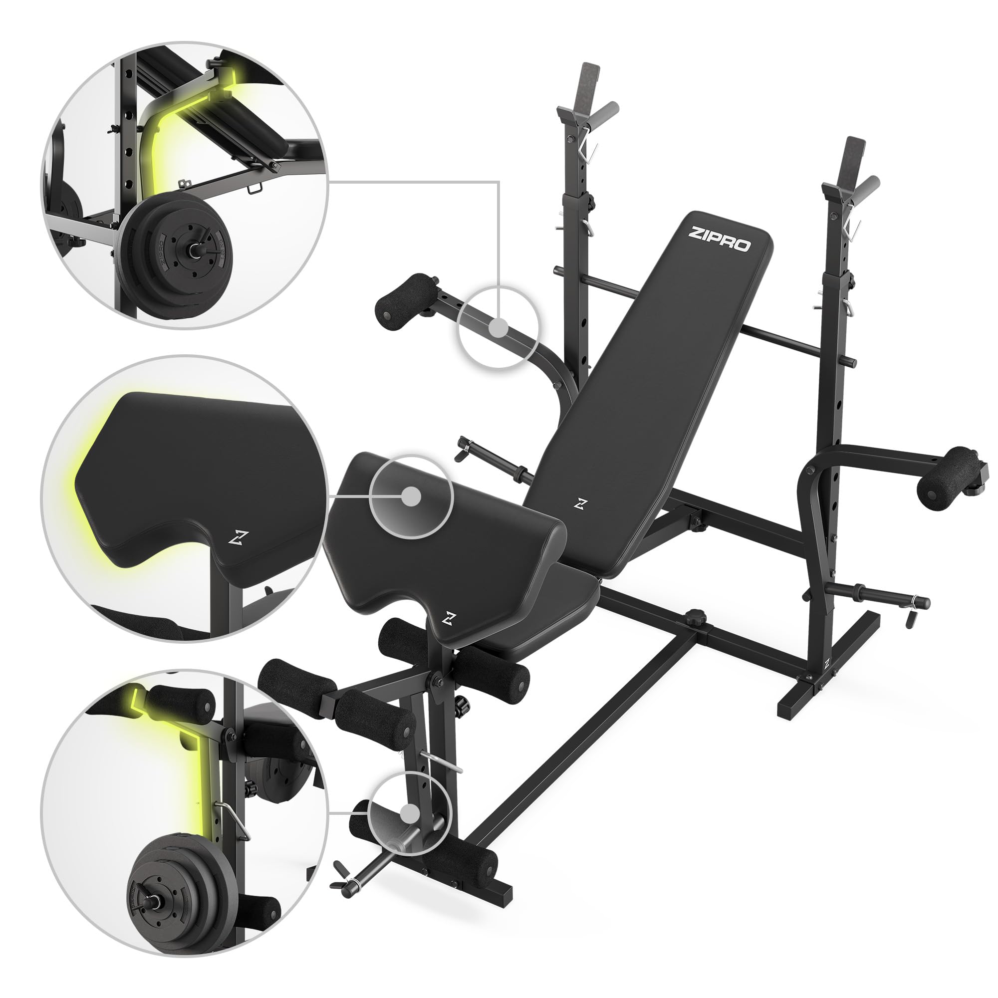 SONGMICS Halterbank, trainingsbank, schuine bank, verstelbaar