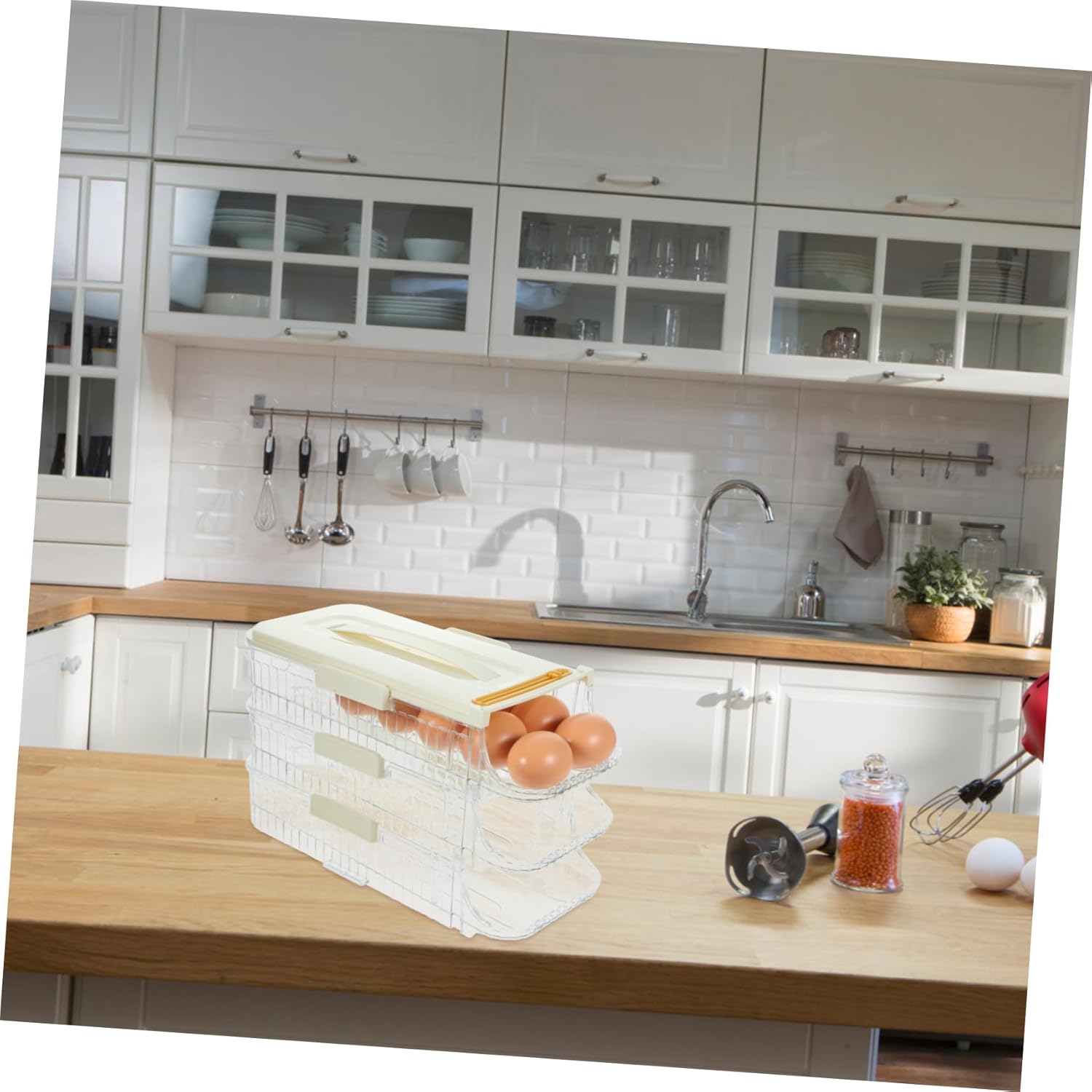 Rolling Egg Holder for Refrigerator Door Egg Storage Container for Fridge Easy Access