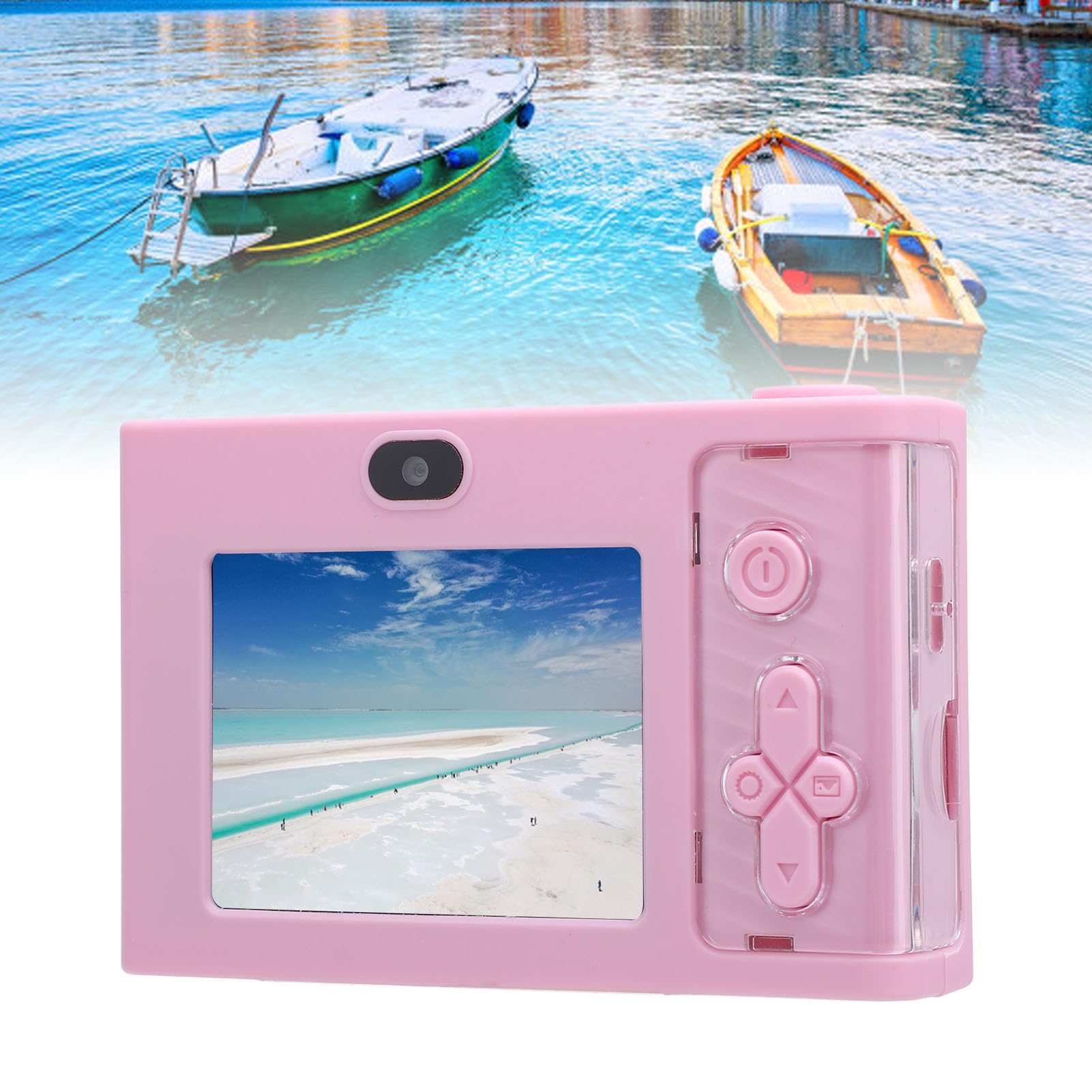 Fotocamera digitale da 48 MP e 1080P, compatta point-and-shoot con zoom digitale 8x, schermo IPS da 2,4 pollici, stabilizzazione dell’immagine e ricarica USB-C, ideale per i (32GB)
