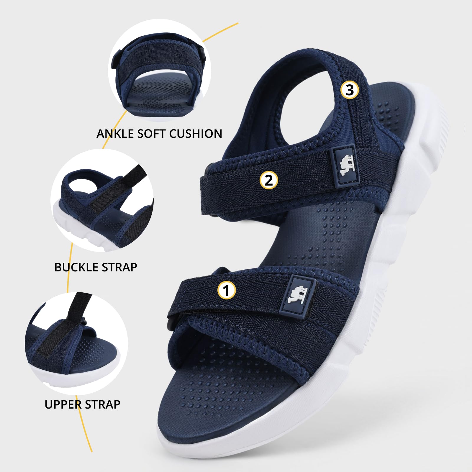 CAMELSPORTS Sandales de marche d'été pour femme - Chaussures de sport aquatiques pour la plage - Pour les voyages et les activités en plein, bleu 1, 37 EU