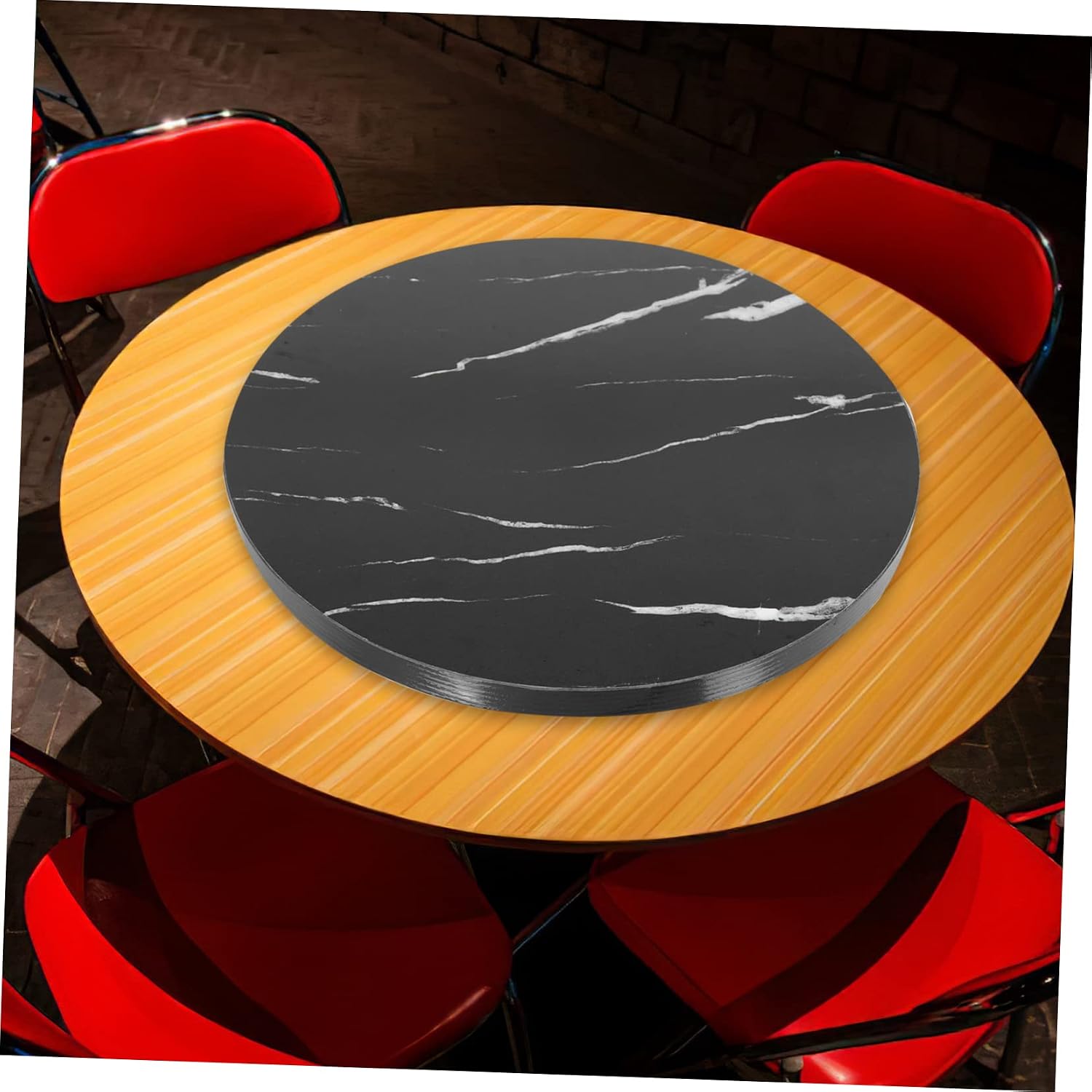 Large Wooden Tabletop Turntable Lazy Susan for Dining Rotating Plate Wood Turntable Kitchen Accessory