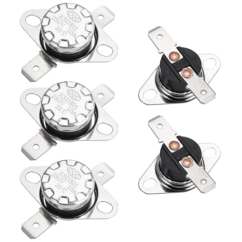 Miniatura 54 de uxcell KSD301 Termostato 221.0 °F/221 ° F 10 A Normalmente Cerrado N.C Ajuste Snap Disc Interruptor de temperatura para microondas, horno, cafeteras